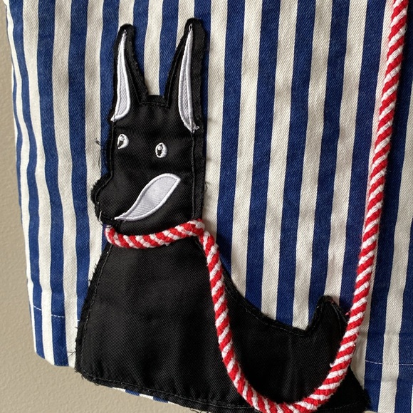 Kikot Prorsum Blue and White Striped Overalls with Dog - Picture 5 of 14